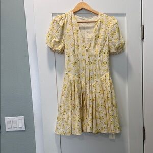 Commense Yellow Floral Mini Dress